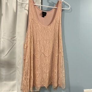 Cute pink lace tank top